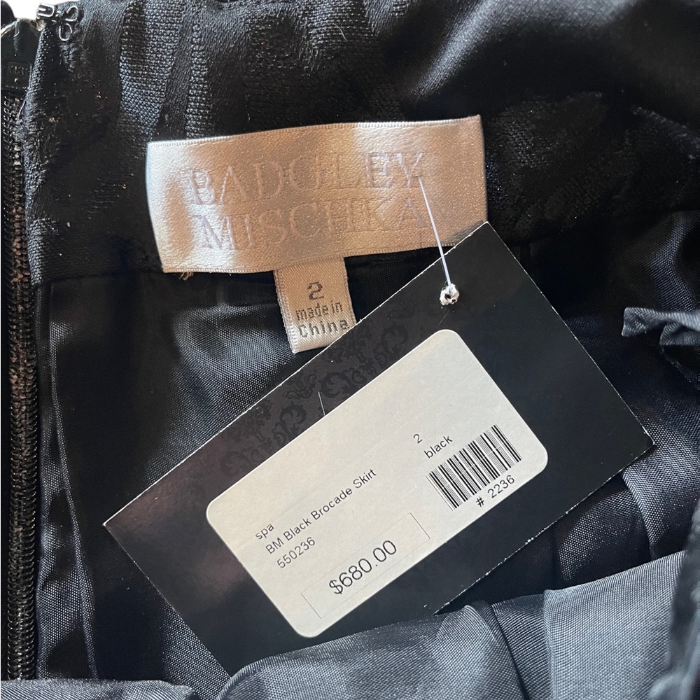 Badgley Mischka Black Cocktail Dress Skirt - Picture 9 of 12